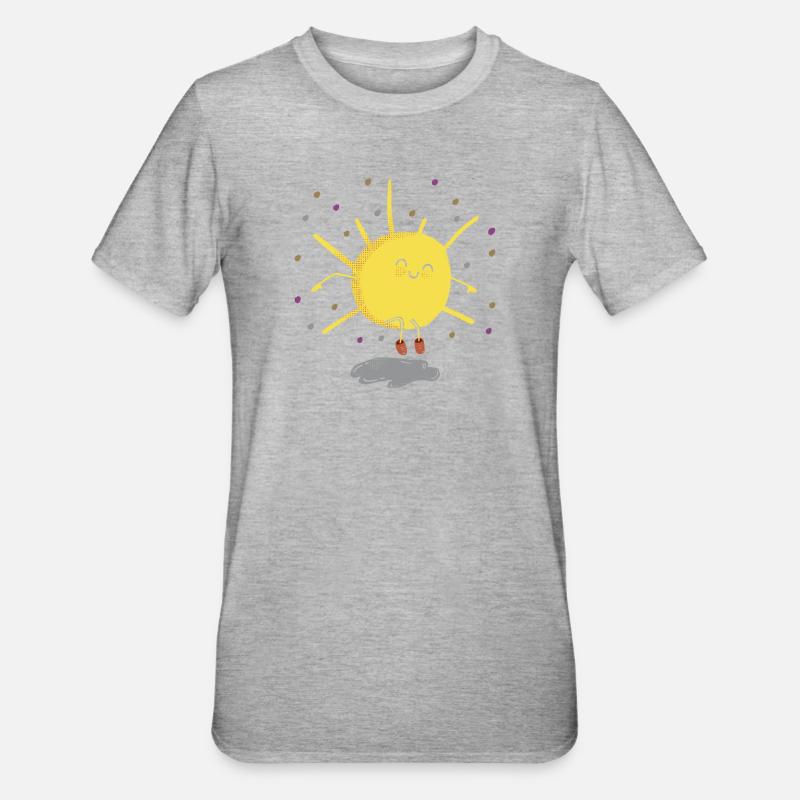 Sprung in den Herbst - Unisex Polycotton T-Shirt - Grau meliert
