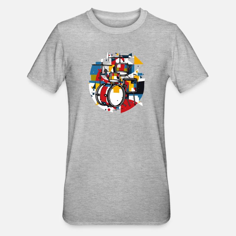 Drums Drummer - Unisex Polycotton T-Shirt - Grau meliert