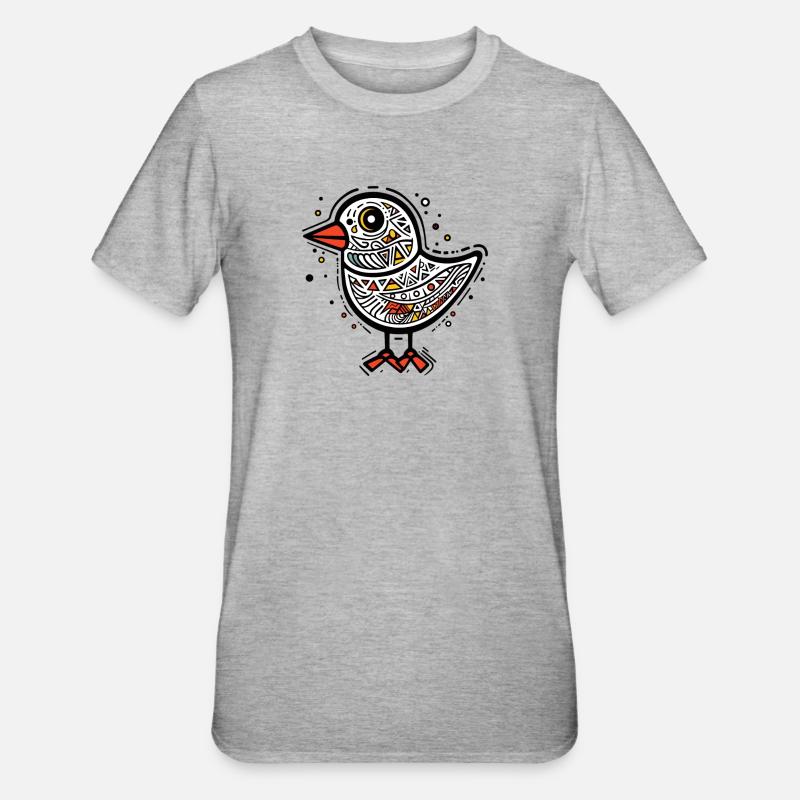 Vogel - Unisex Polycotton T-Shirt - Grau meliert