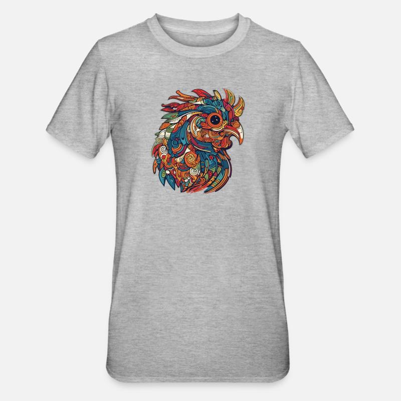 Gockel Hahn - Unisex Polycotton T-Shirt - Grau meliert