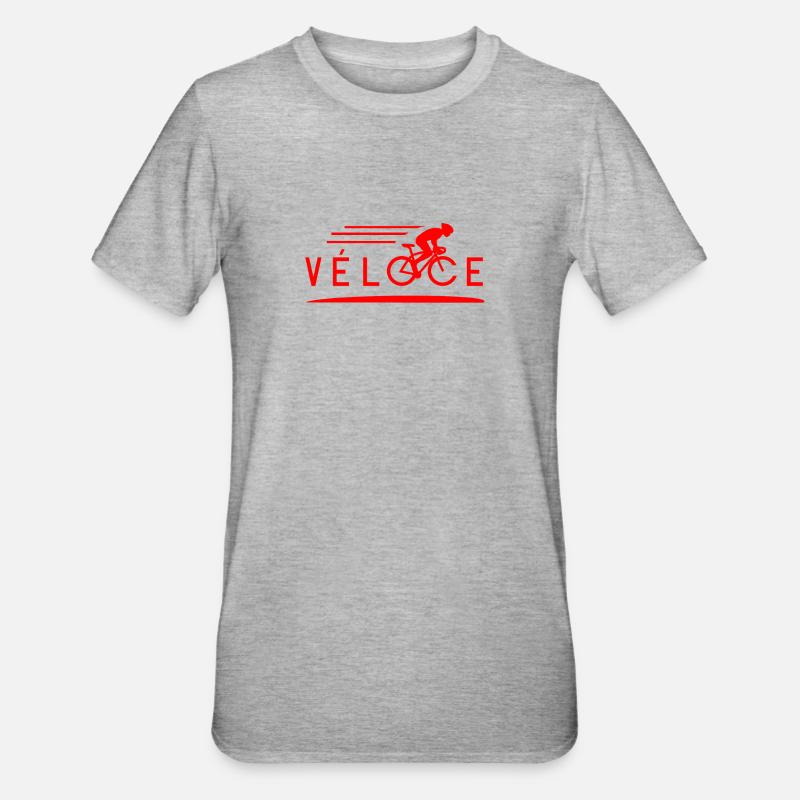 VÉLOCE ! (VÉLO, CYCLISME) - T-shirt polycoton Unisexe - gris chiné