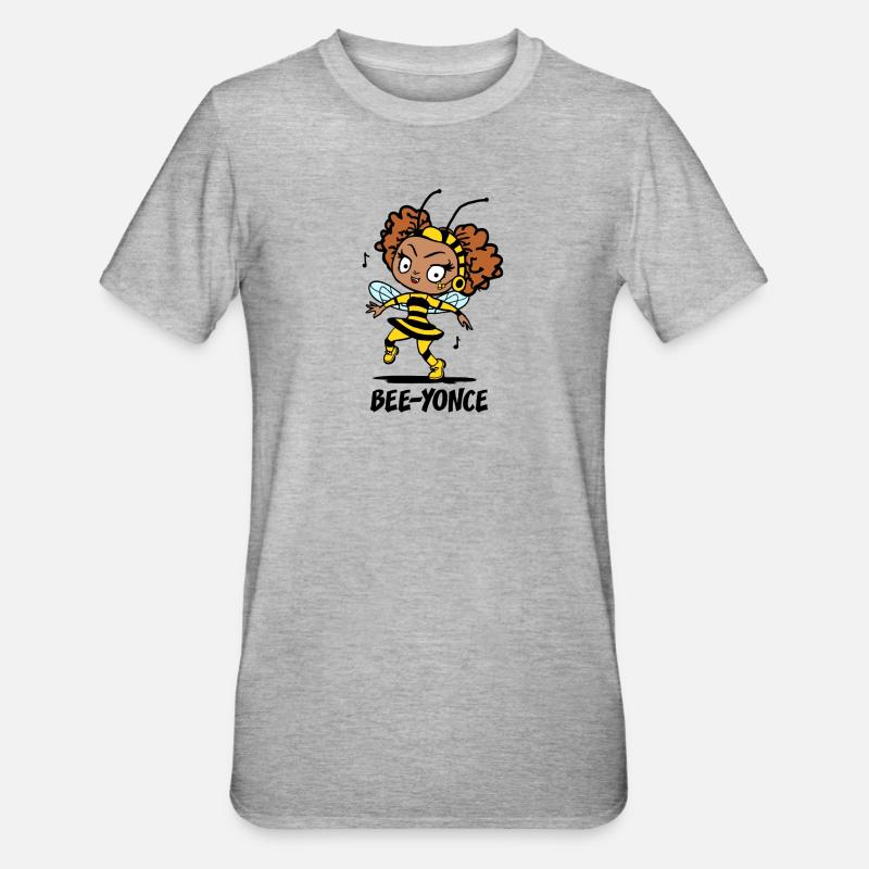 BEE-YONCE ! (chanteuse, abeille) - T-shirt polycoton Unisexe - gris chiné