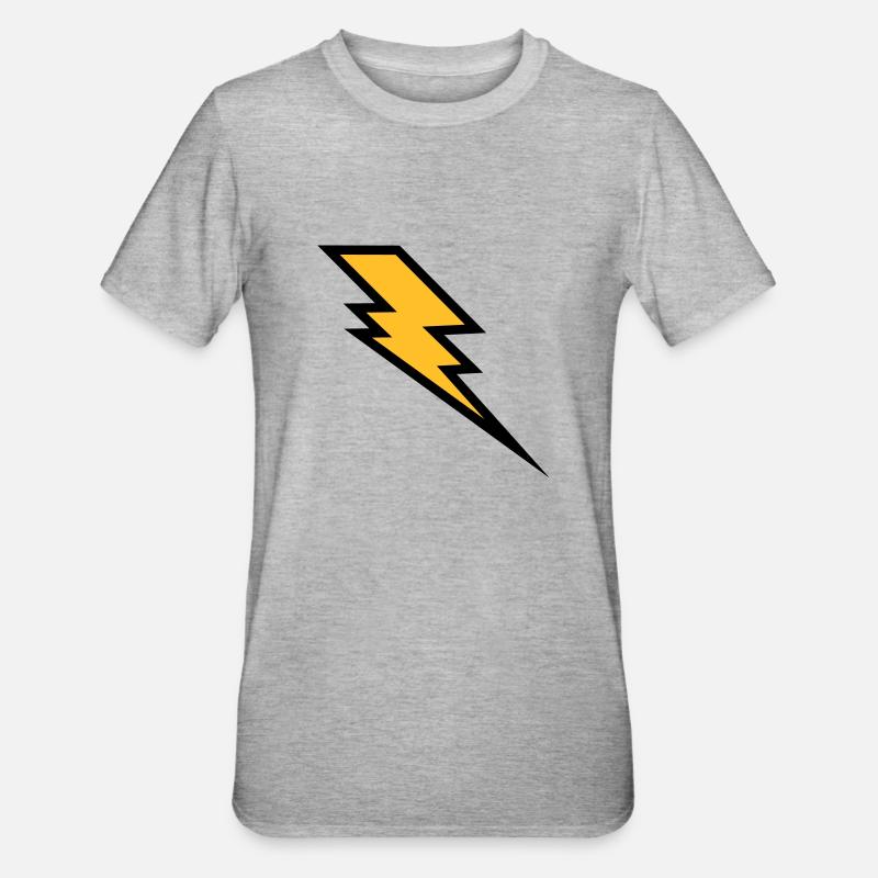 Lightning - Unisex Polycotton T-Shirt - heather grey