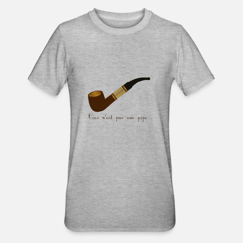 ceci n'est pas une pipe - T-shirt polycoton Unisexe - gris chiné