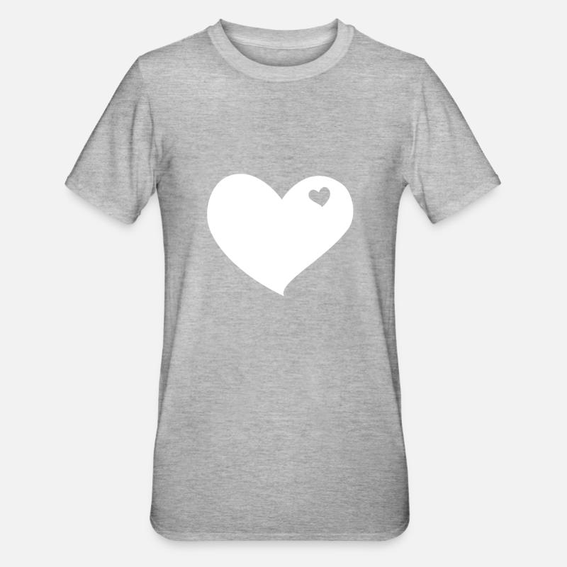 Blanc Coeur - T-shirt polycoton Unisexe - gris chiné