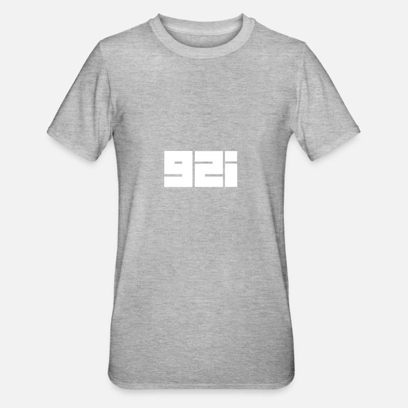 92i LOGO BLANC - T-shirt polycoton Unisexe - gris chiné