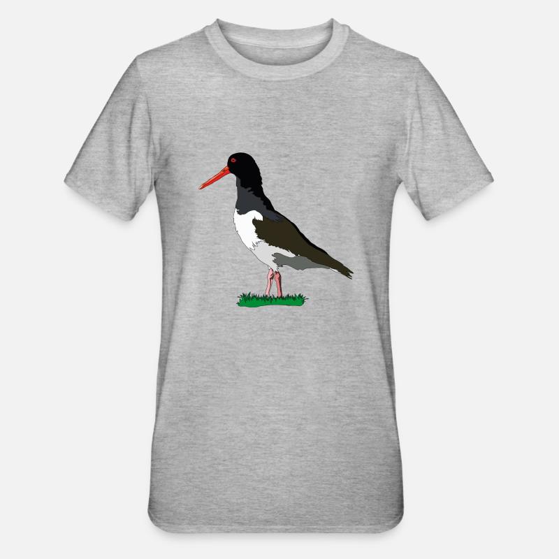 Austernfischer - Unisex Polycotton T-Shirt - Grau meliert