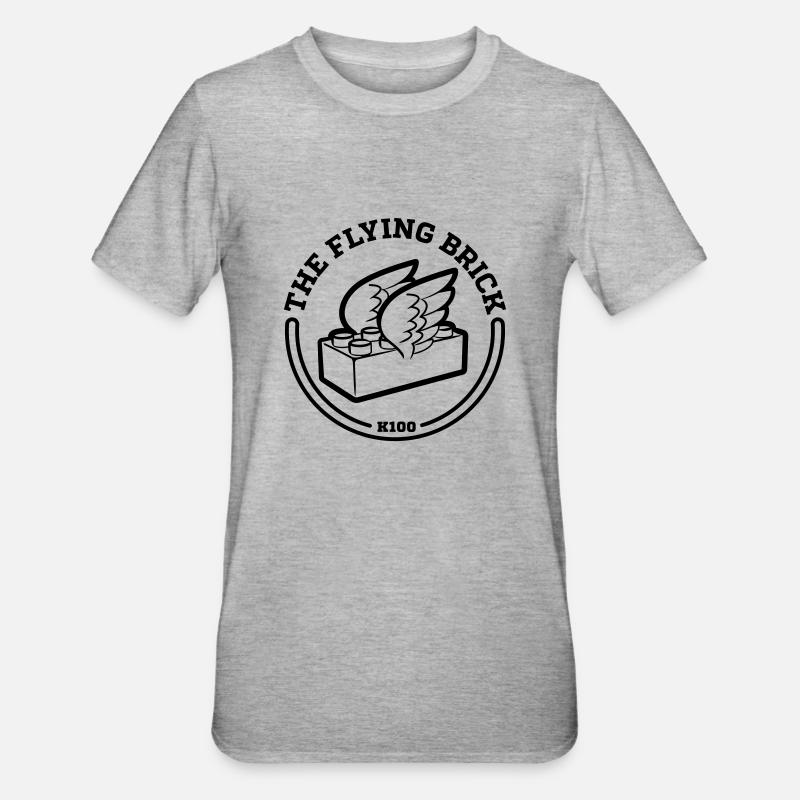 The Flying Brick - Unisex Polycotton T-Shirt - Grau meliert