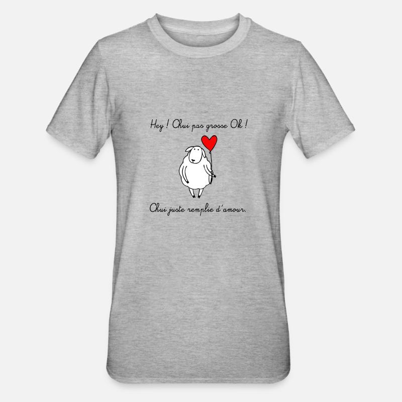 Chui pas grosse ! - T-shirt polycoton Unisexe - gris chiné