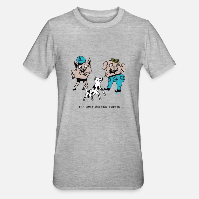 Dansons avec vos amis - T-shirt polycoton Unisexe - gris chiné