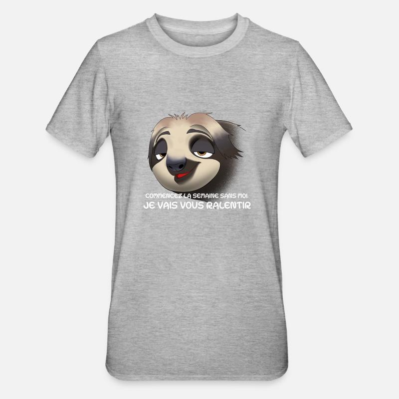 Commencez la semaine sans moi... - T-shirt polycoton Unisexe - gris chiné