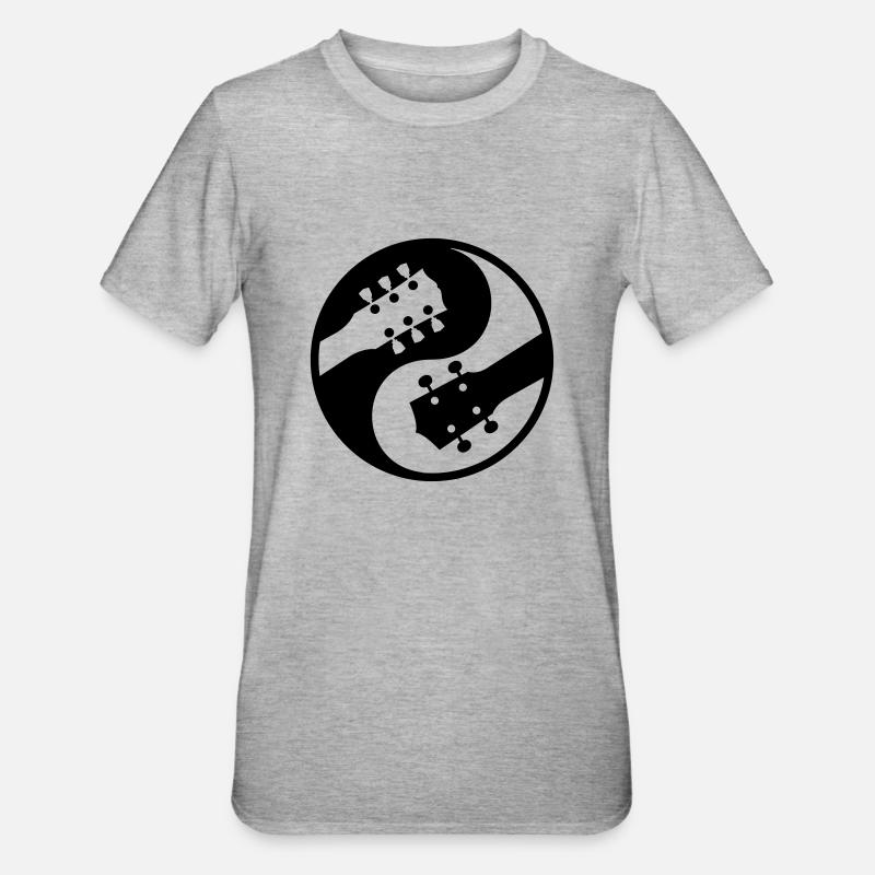 E-Gitarre Ukulele vs yinyang - Unisex Polycotton T-Shirt - Grau meliert