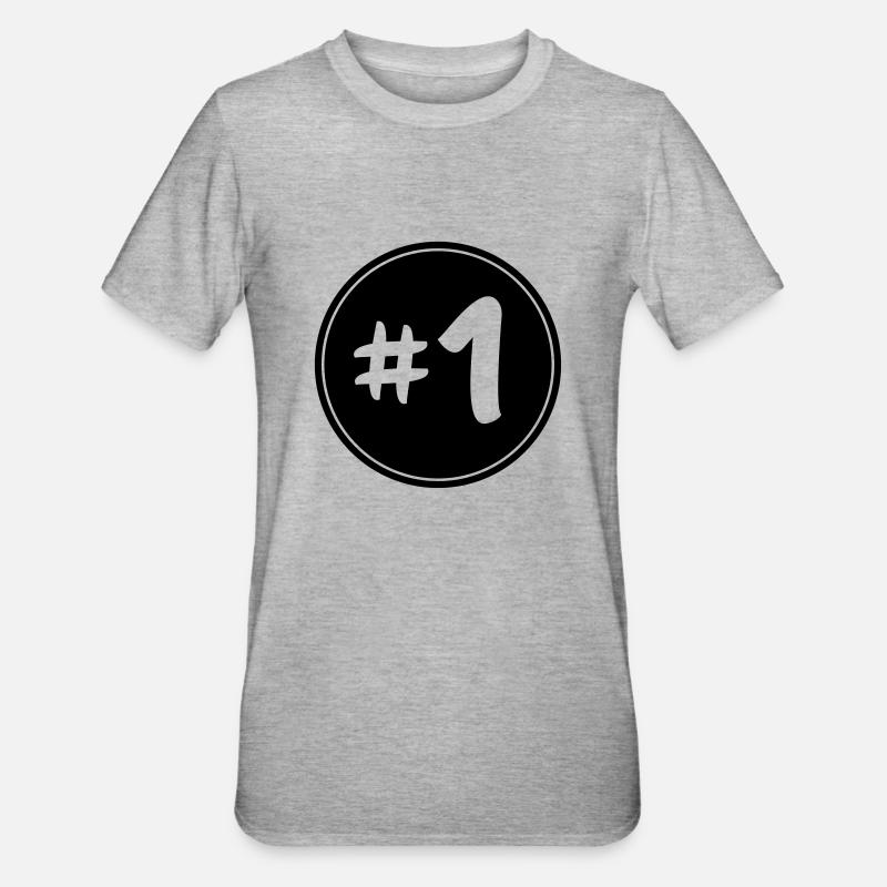 Number One! - Unisex Polycotton T-Shirt - Grau meliert