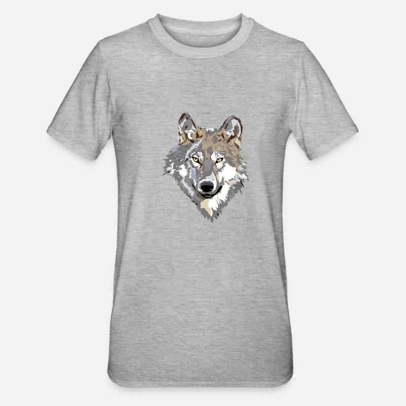 Der Wolf - Unisex Polycotton T-Shirt - Grau meliert