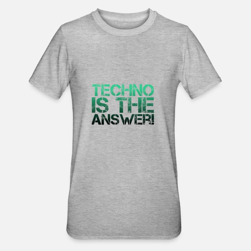 TECHNO - T-shirt polycoton Unisexe - gris chiné