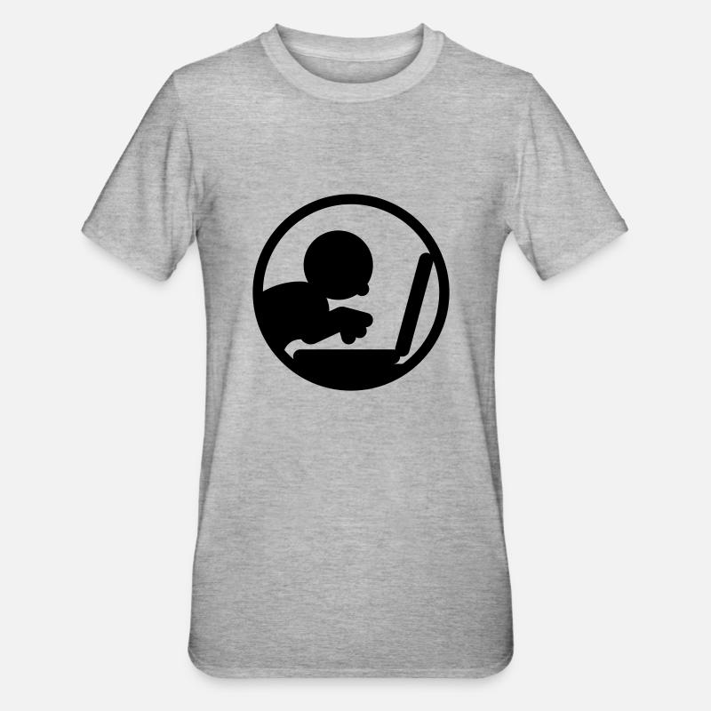 Génie de l'informatique (icône) - T-shirt polycoton Unisexe - gris chiné