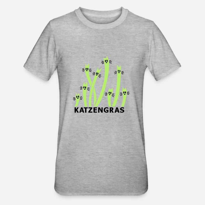 Herbe à chat 2 - T-shirt polycoton Unisexe - gris chiné