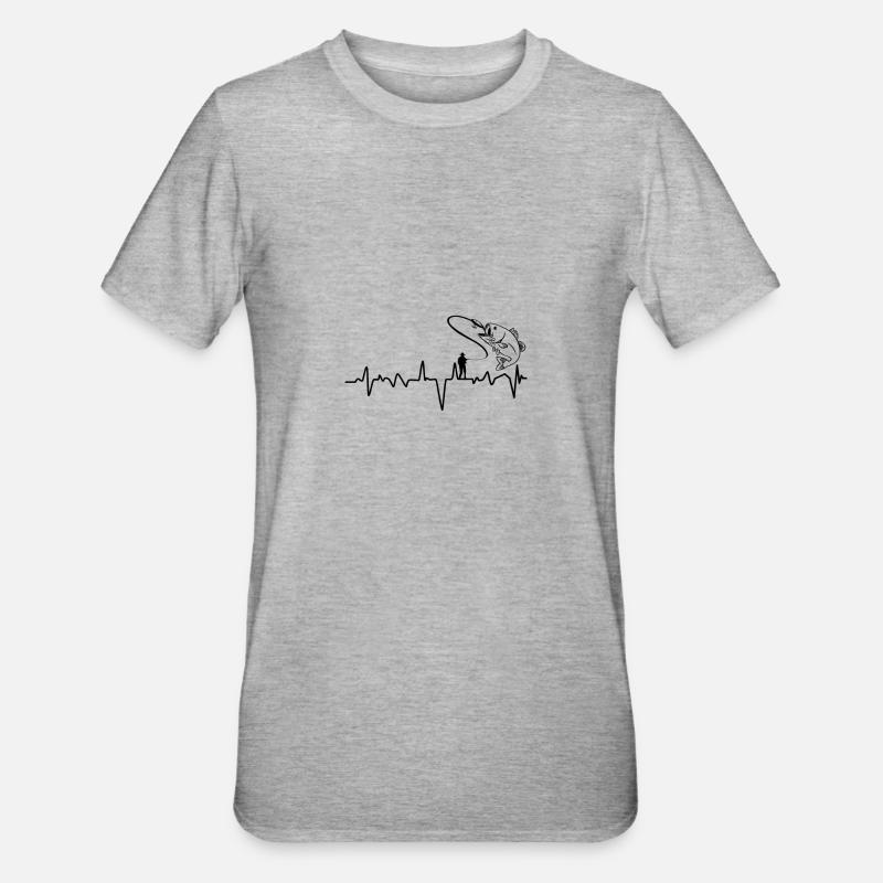 Fishing Evolution Fish - Unisex Polycotton T-Shirt - heather grey