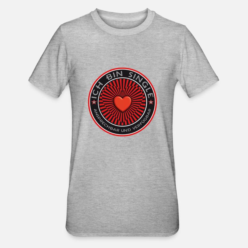 Single - Unisex Polycotton T-Shirt - Grau meliert