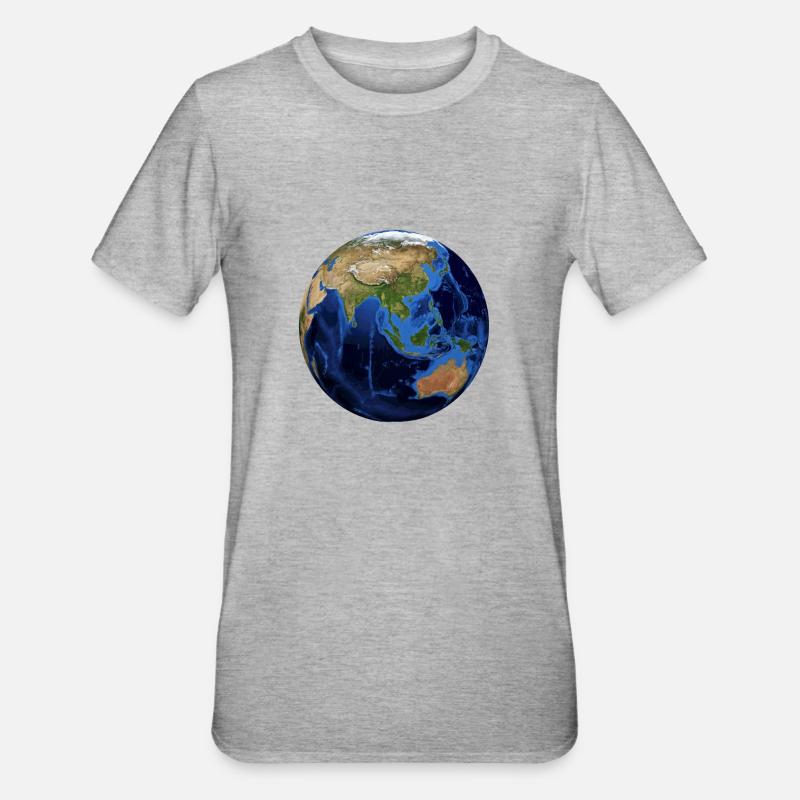 Le globe terrestre - T-shirt polycoton Unisexe - gris chiné