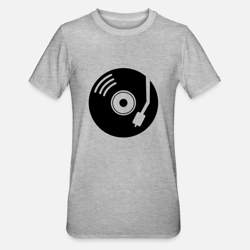 Vinyl Turntable - Unisex Polycotton T-Shirt - Grau meliert