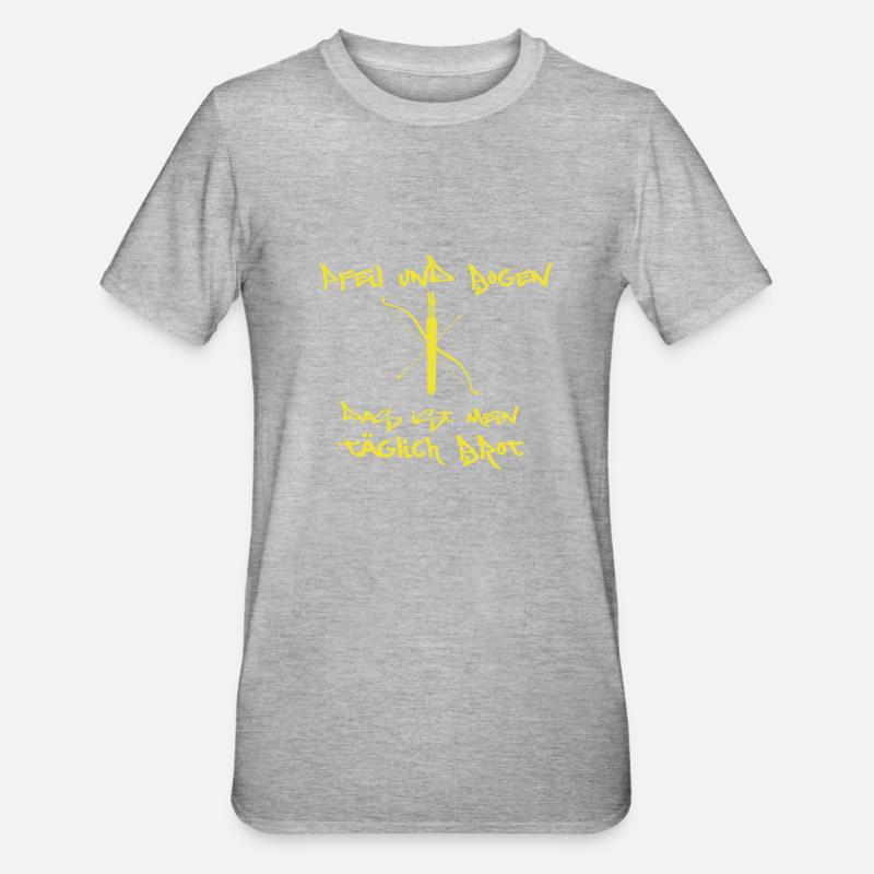 Bogenschießen Bogenschütze Hobby Geschenk Pfeil - Unisex Polycotton T-Shirt - Grau meliert