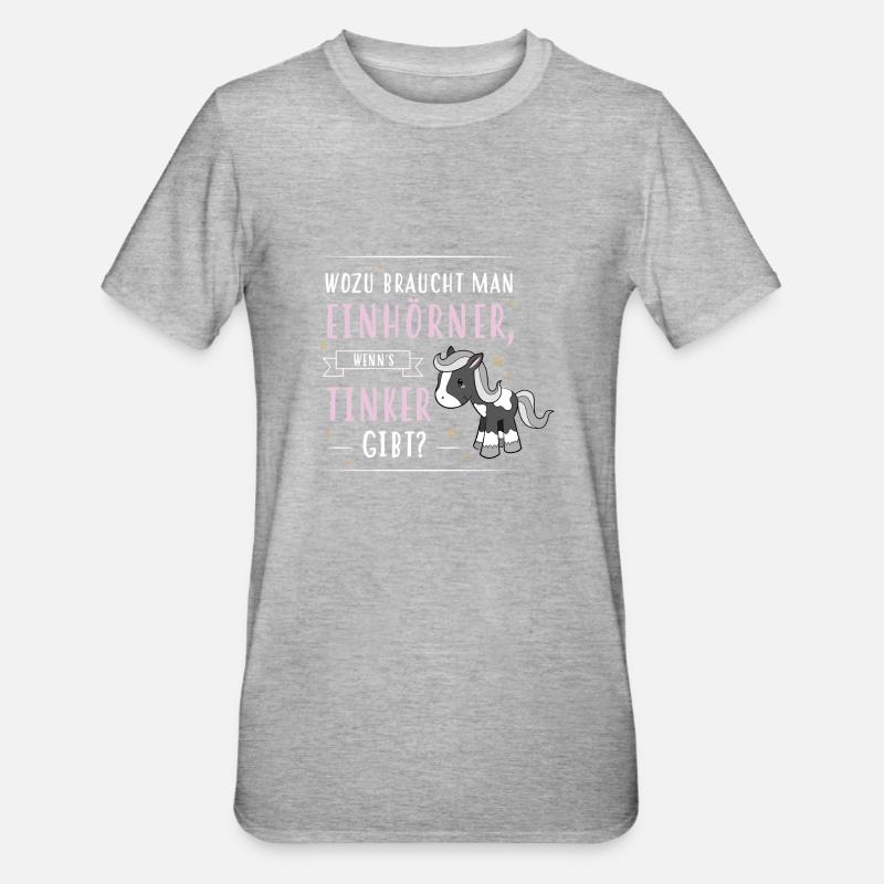 Wozu Einhörner Tinker - Unisex Polycotton T-Shirt - Grau meliert