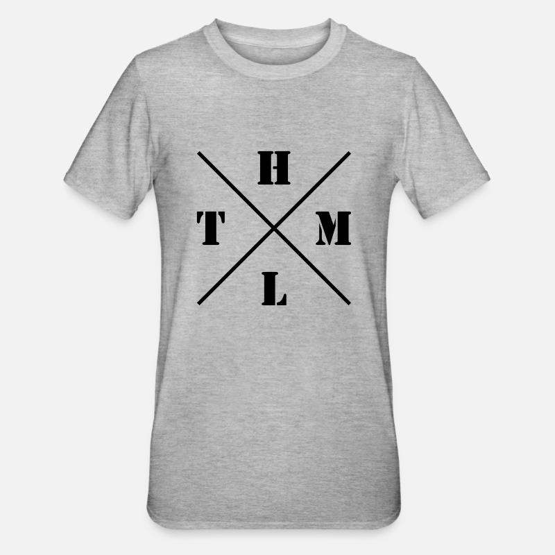 HTML Logo - Unisex Polycotton T-Shirt - heather grey
