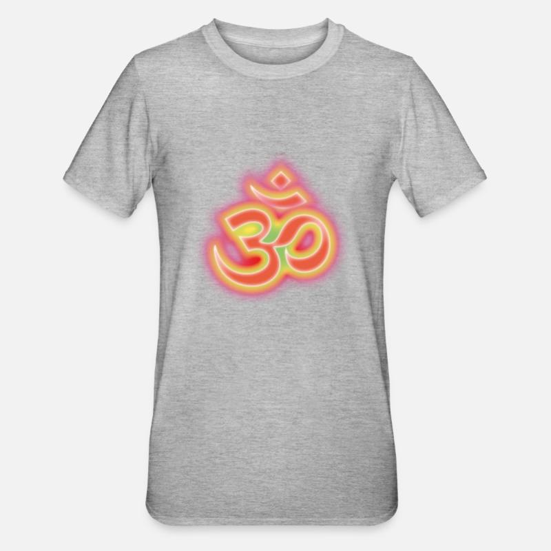 aum_om_inline_alegria1a - Unisex Polycotton T-Shirt - Grau meliert