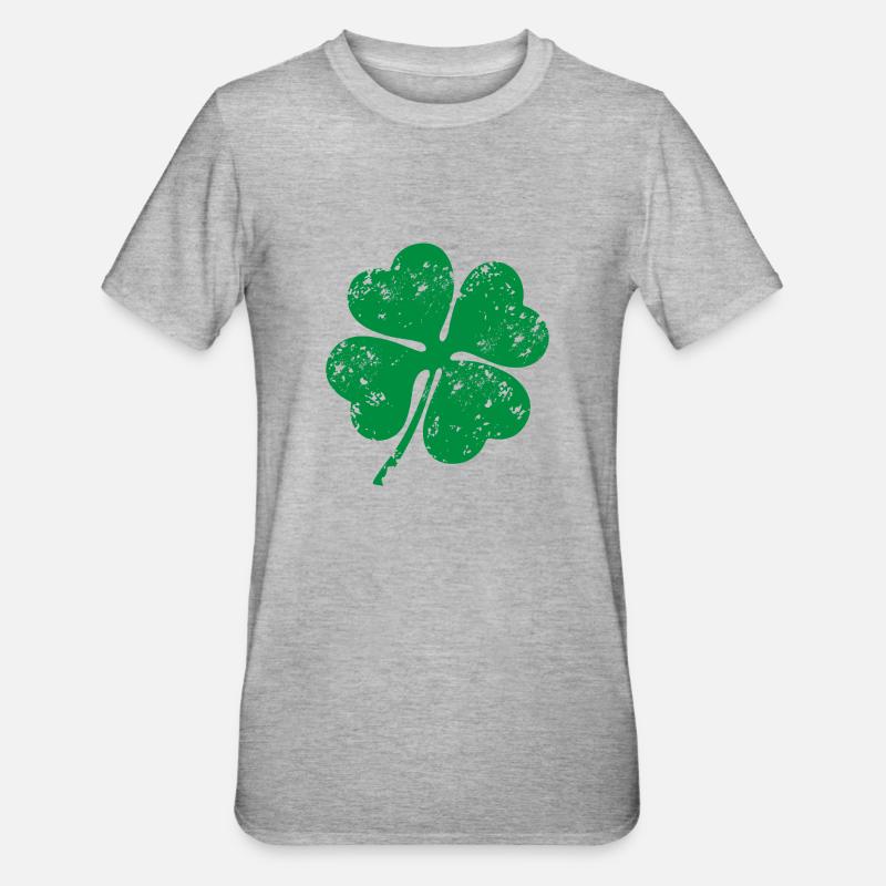 Irish clover de - Unisex Polycotton T-Shirt - Grau meliert