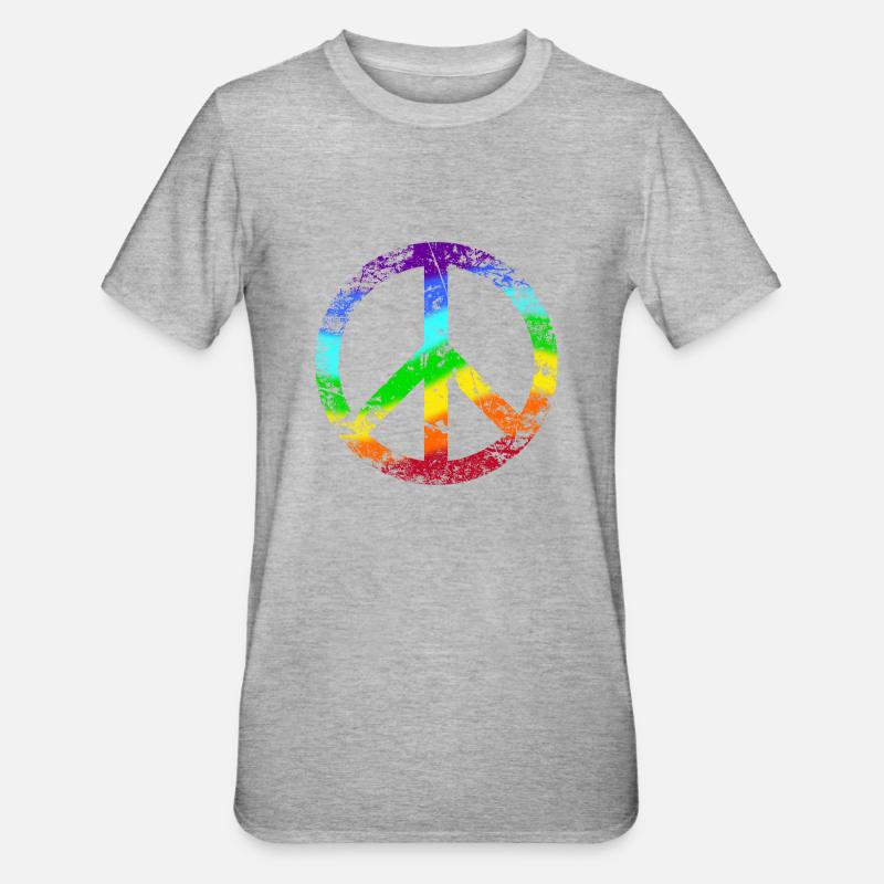 Segno pace arcobaleno pace attivista pacifista - Maglietta unisex, mix cotone e poliestere - grigio melange