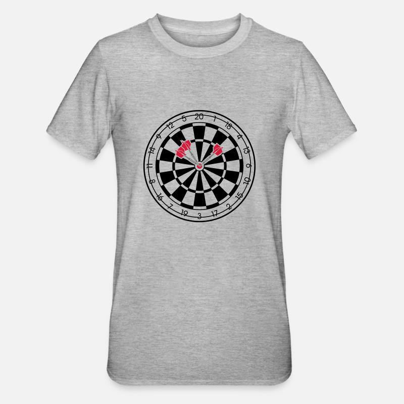 Darts - Unisex Polycotton T-Shirt - Grau meliert