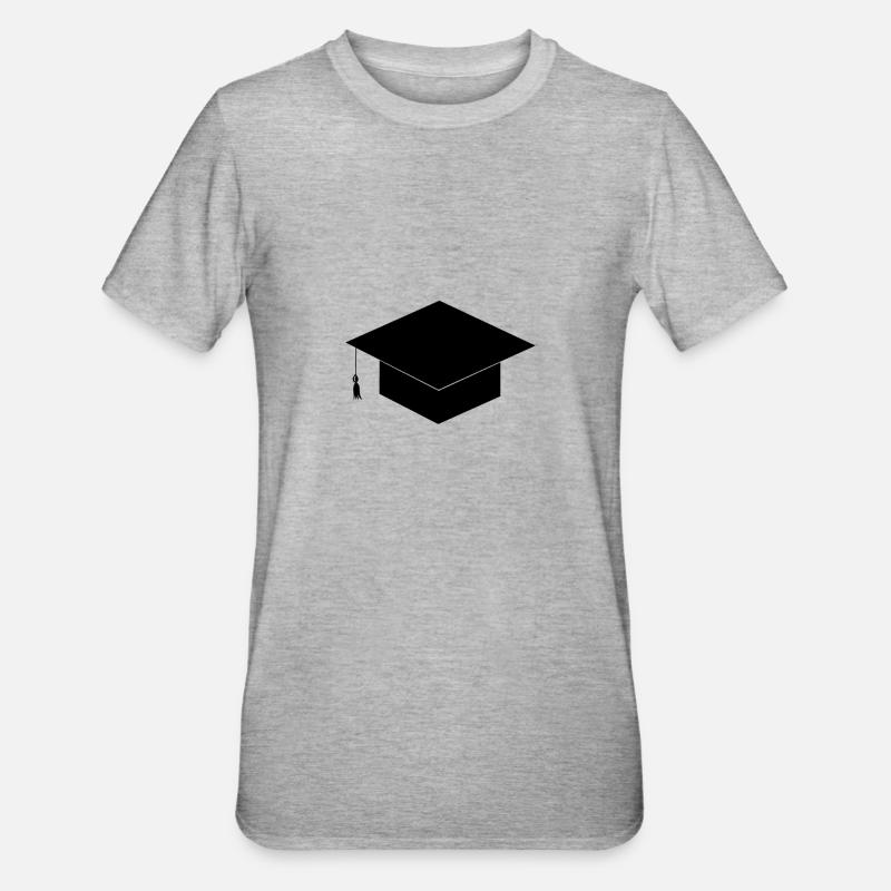 Absolventenkappe_Abschluss - Unisex Polycotton T-Shirt - Grau meliert
