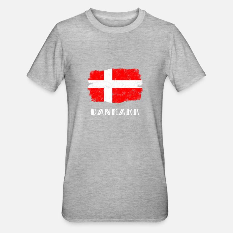 Danemark, Danemark - T-shirt polycoton Unisexe - gris chiné