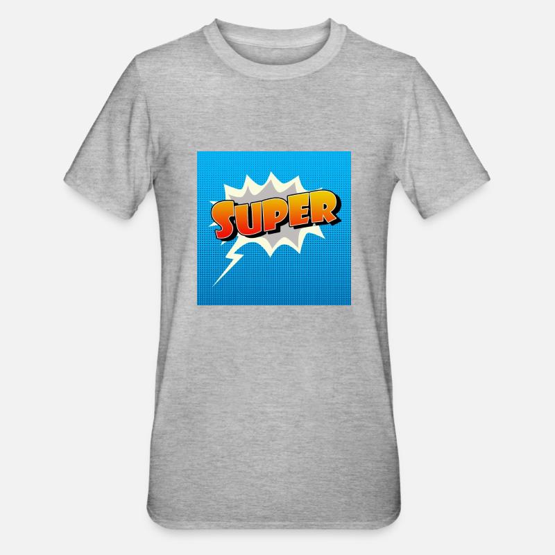 Super Comic Lettering Symbol - Unisex Polycotton T-Shirt - Grau meliert