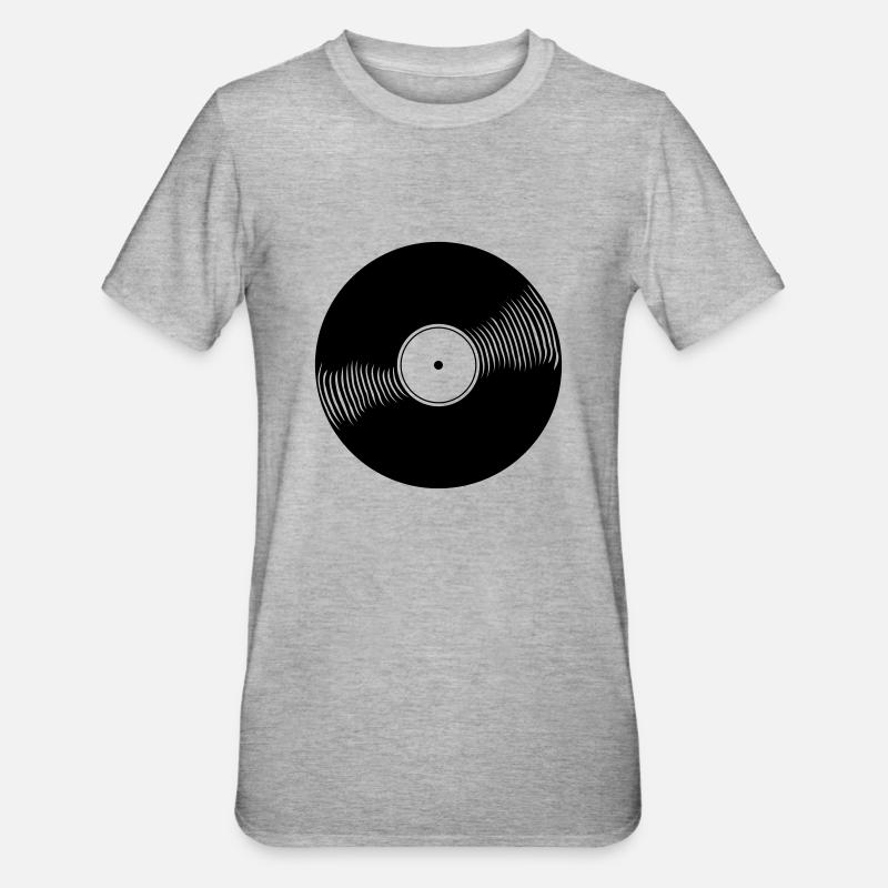 DJ - Schallplatte - Unisex Polycotton T-Shirt - Grau meliert