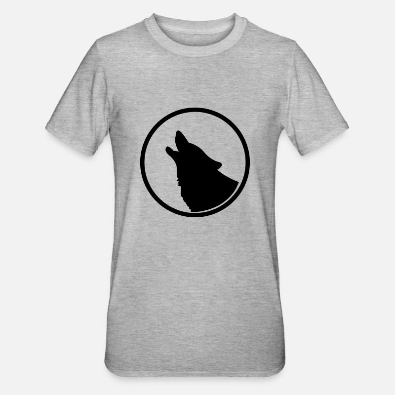 wolfcy2 - T-shirt polycoton Unisexe - gris chiné