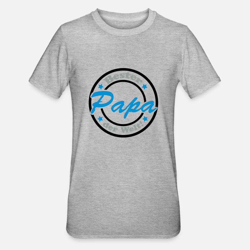 bester_papa_der_welt2 - Unisex Polycotton T-Shirt - Grau meliert