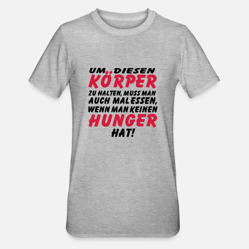 koerper_hunger_vec_2 de anl - Unisex Polycotton T-Shirt - Grau meliert