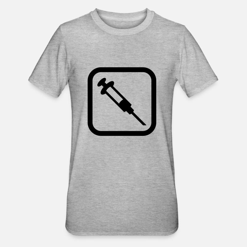 Logo de la seringue - T-shirt polycoton Unisexe - gris chiné