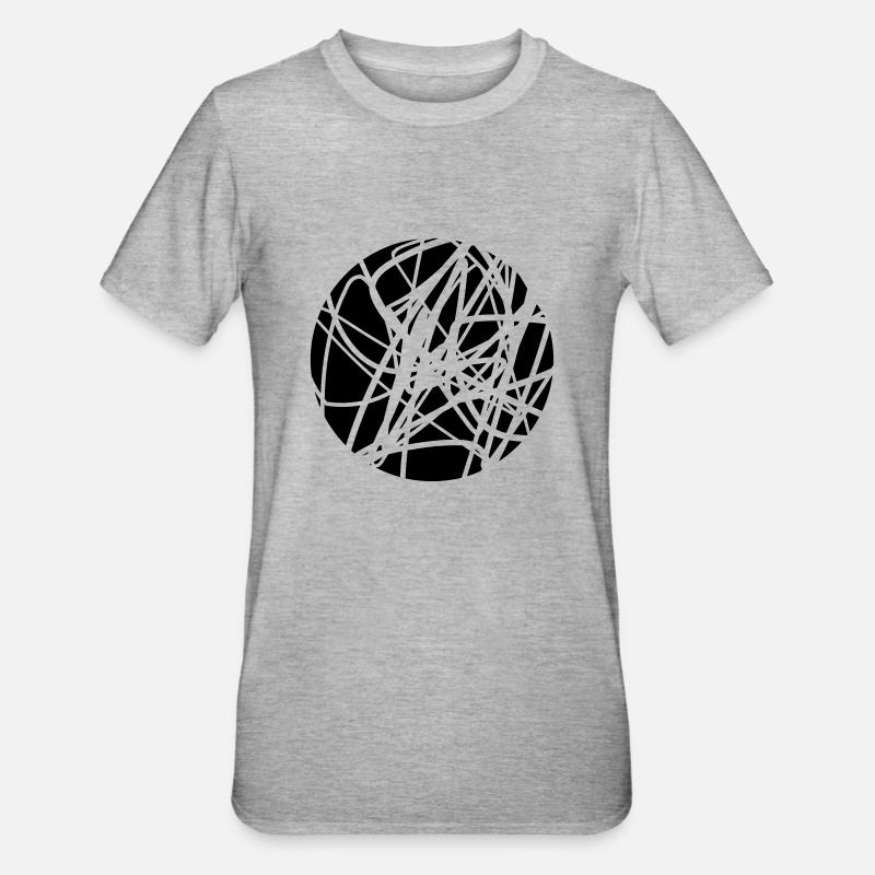 Scribbled chaotic strokes pattern - Unisex Polycotton T-Shirt - heather grey