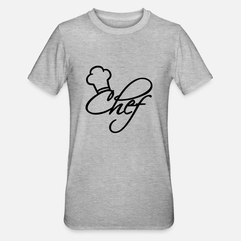 Chapeau de chef cuisinier - T-shirt polycoton Unisexe - gris chiné