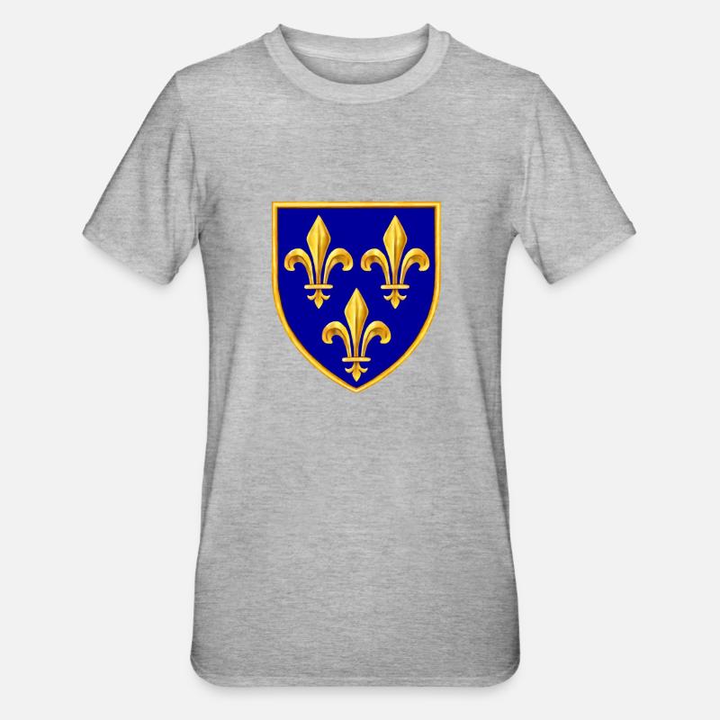 fleurs de lys - T-shirt polycoton Unisexe - gris chiné