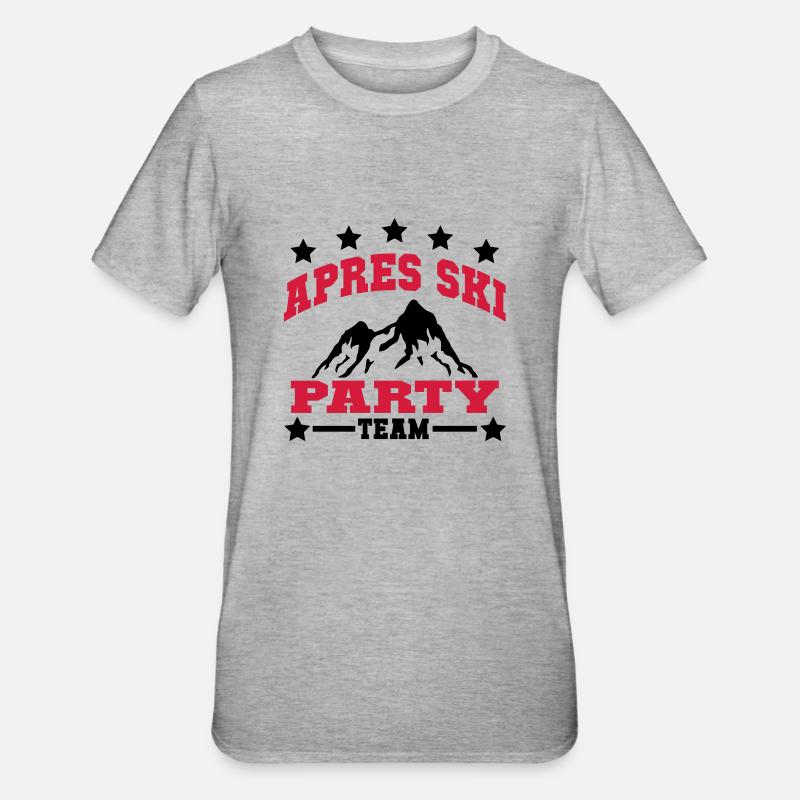 apres_ski_5_2f - Unisex Polycotton T-Shirt - Grau meliert