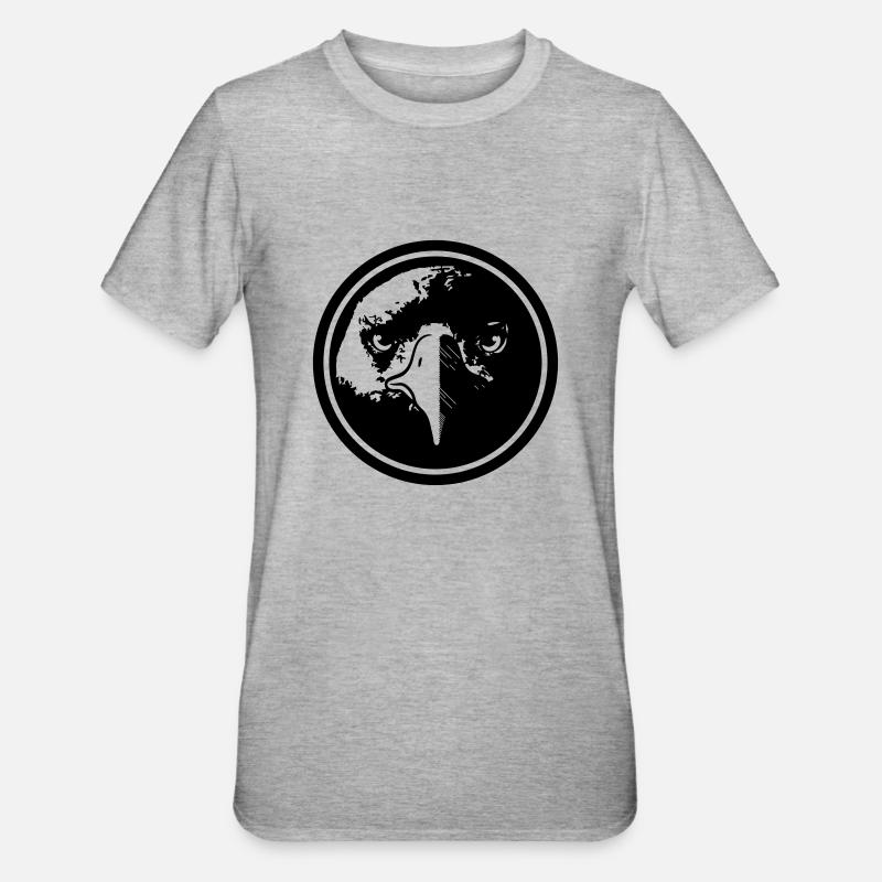 Eagle Eagle head button - Unisex Polycotton T-Shirt - heather grey