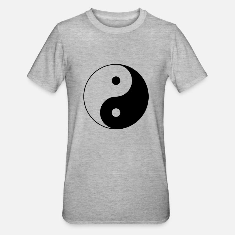 Yin Yang Symbol (Vector) - T-shirt polycoton Unisexe - gris chiné