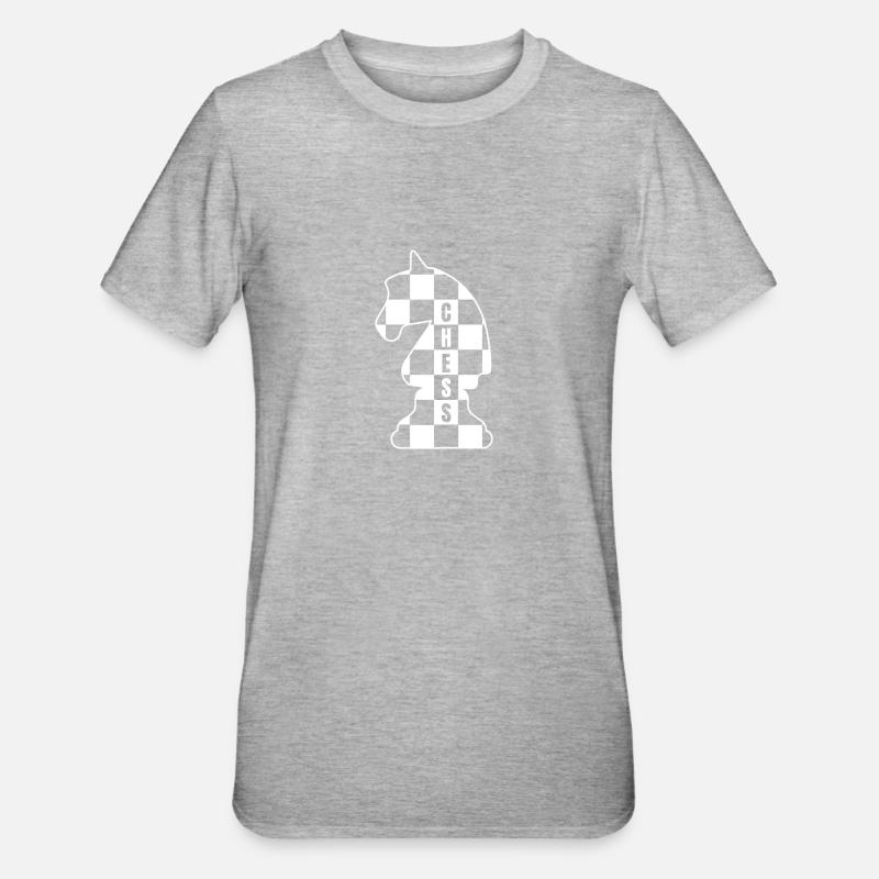 Schach, Chess - Unisex Polycotton T-Shirt - Grau meliert