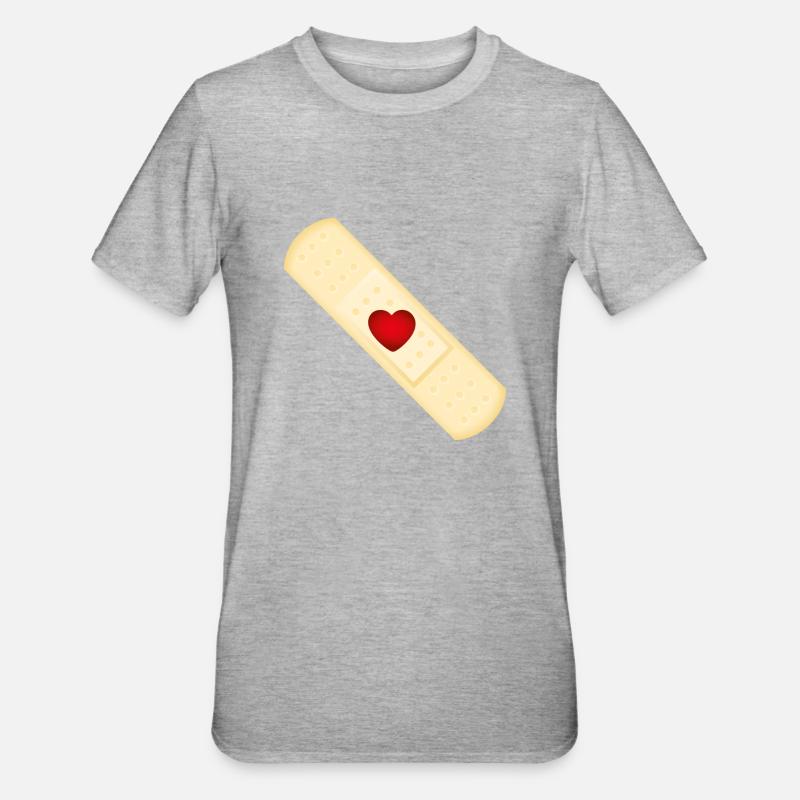 Smiley Plaster - T-shirt polycoton Unisexe - gris chiné
