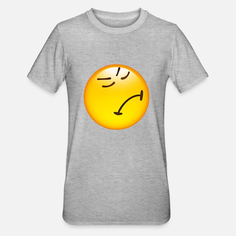 Smiley Miffed - T-shirt polycoton Unisexe - gris chiné