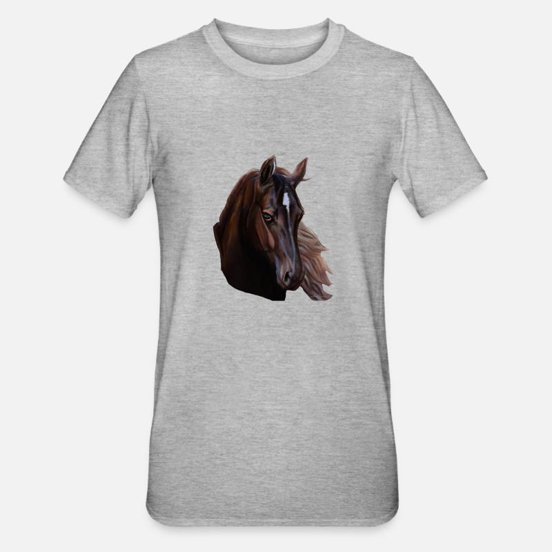 cavallo - Maglietta unisex, mix cotone e poliestere - grigio melange